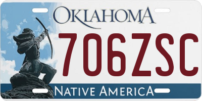 OK license plate 706ZSC