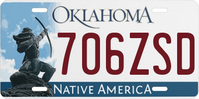 OK license plate 706ZSD