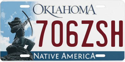 OK license plate 706ZSH