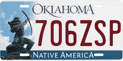 OK license plate 706ZSP