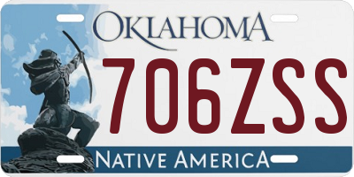 OK license plate 706ZSS