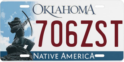 OK license plate 706ZST