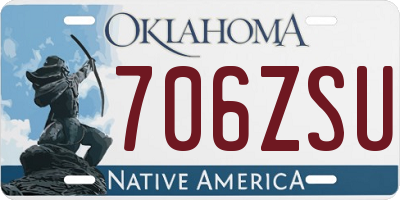 OK license plate 706ZSU