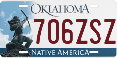 OK license plate 706ZSZ