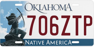 OK license plate 706ZTP