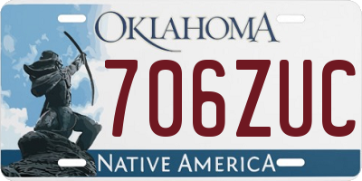 OK license plate 706ZUC