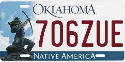OK license plate 706ZUE