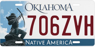 OK license plate 706ZVH