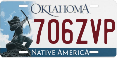 OK license plate 706ZVP