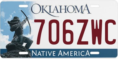 OK license plate 706ZWC