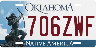 OK license plate 706ZWF