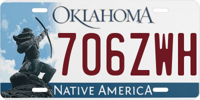 OK license plate 706ZWH