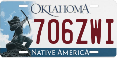 OK license plate 706ZWI