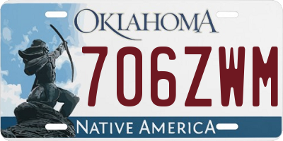 OK license plate 706ZWM