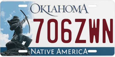 OK license plate 706ZWN
