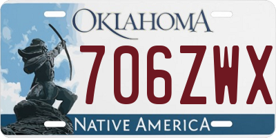 OK license plate 706ZWX