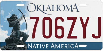 OK license plate 706ZYJ