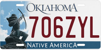 OK license plate 706ZYL