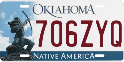 OK license plate 706ZYQ