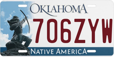 OK license plate 706ZYW