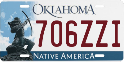 OK license plate 706ZZI