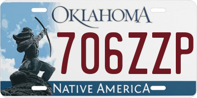 OK license plate 706ZZP