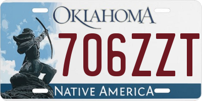 OK license plate 706ZZT