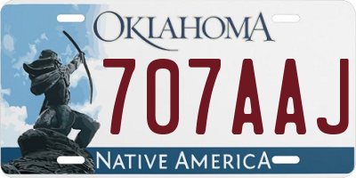 OK license plate 707AAJ