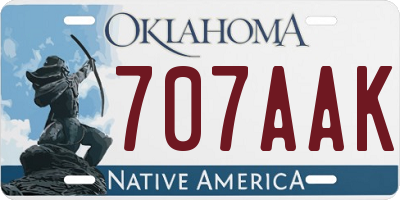 OK license plate 707AAK