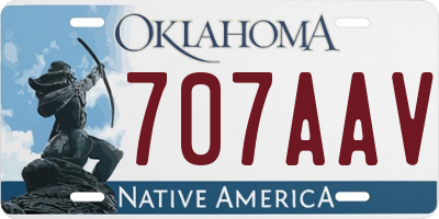 OK license plate 707AAV