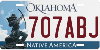 OK license plate 707ABJ