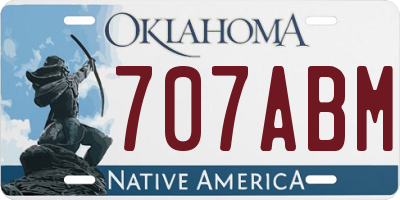 OK license plate 707ABM