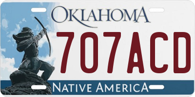 OK license plate 707ACD