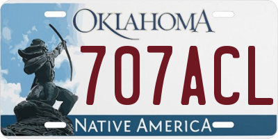 OK license plate 707ACL