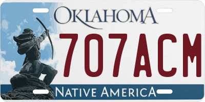 OK license plate 707ACM