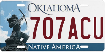 OK license plate 707ACU