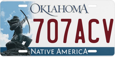 OK license plate 707ACV