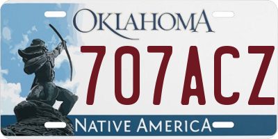 OK license plate 707ACZ