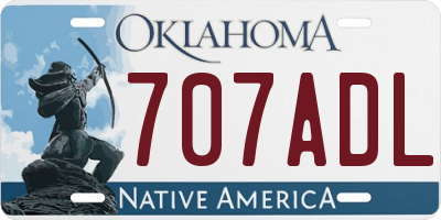 OK license plate 707ADL