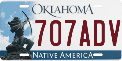 OK license plate 707ADV