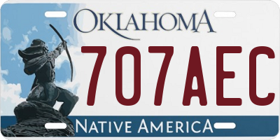 OK license plate 707AEC