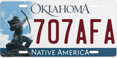 OK license plate 707AFA