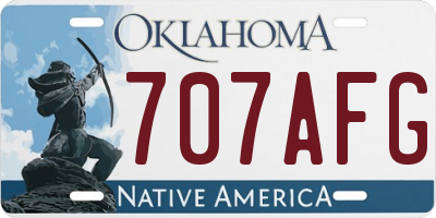 OK license plate 707AFG