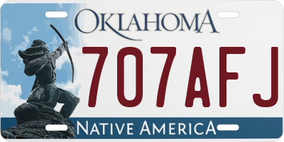 OK license plate 707AFJ