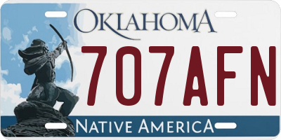 OK license plate 707AFN
