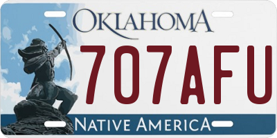 OK license plate 707AFU