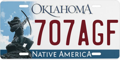 OK license plate 707AGF