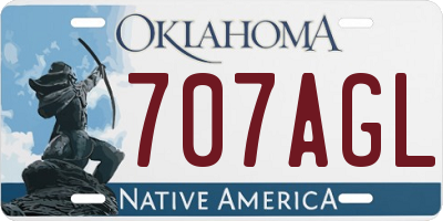 OK license plate 707AGL