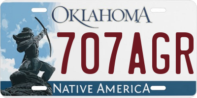 OK license plate 707AGR