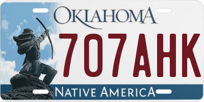 OK license plate 707AHK